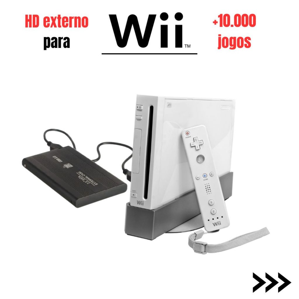 HD Externo 500GB para Nintendo Wii LOTADO 500GB