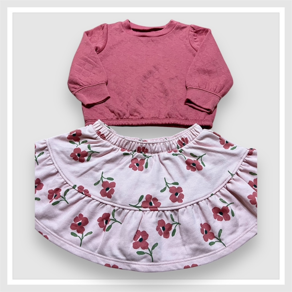 Conjunto moletinho Carters Blusa e shorts saia NOVO  12m em Oferta na Shopee