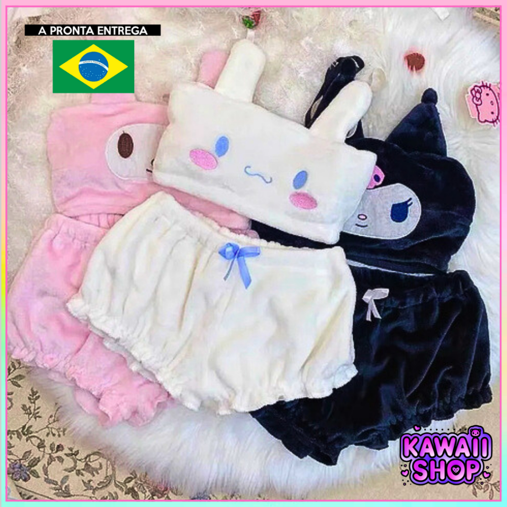 Pijama My Melody Kuromi Cinnamoroll Sanrio Lingerie Kawaii