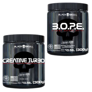 Kit 1x Creatina Turbo 300g + Pré treino Bope 300g - BlackSkull