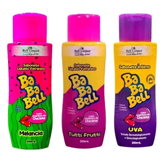 Kit 12 Sabonete Líquido Íntimo Bababell Tutti Frutti + Uva + Melancia 200ml - Bell Corpus em Oferta na Shopee