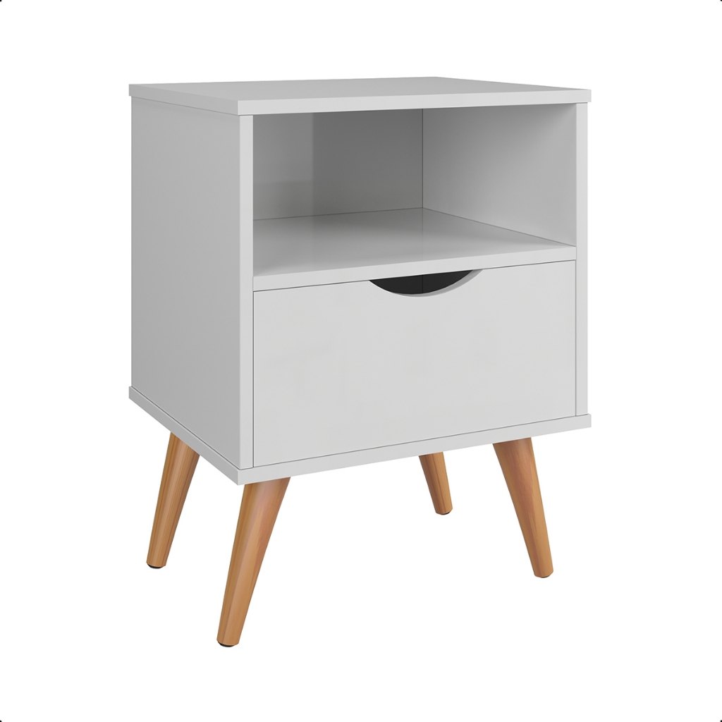 Mesa De Cabeceira Quarto Estilo Retr P S Palito Em Madeira Maci A Gr Cia Branco Shopee Brasil