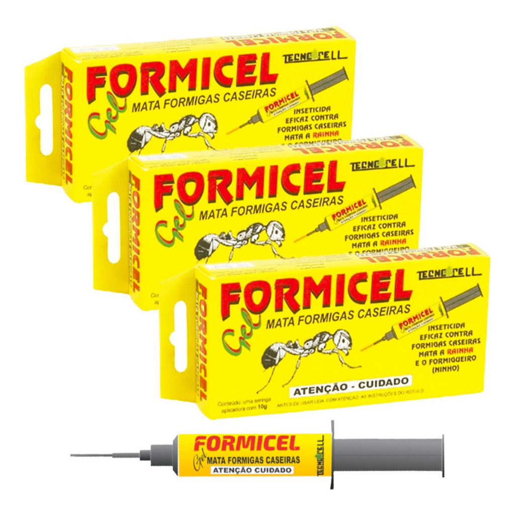 3 UNIDADES Gel Mata Formigas Caseiras Tecnocell Formicel 10g | Shopee ...