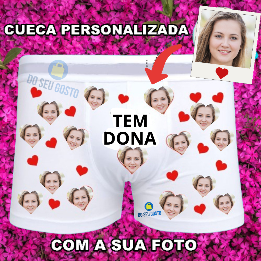 Cueca Personalizada com Foto e Coração