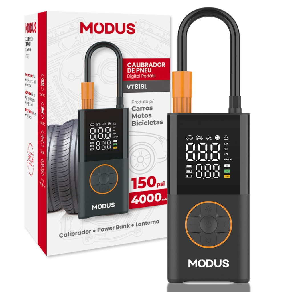 Mini Compressor de Ar Portatil Recarregavél Digital USB Calibrador Pneu