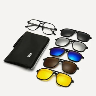 6 In 1 Set Polarized Magnetic Clip On Sunglasses Men Women