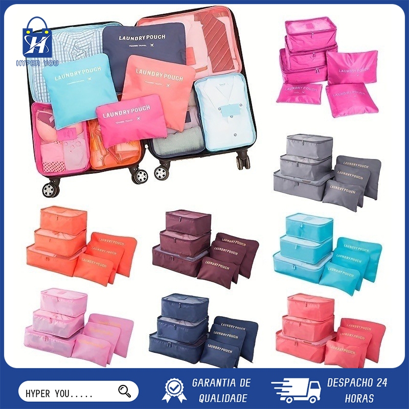 Kit Organizador de Malas de Viagem com 6 Peças: Organização Inteligente ...