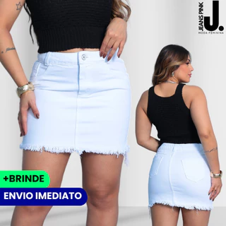 Saia Jeans Feminina Casual Estilosa Confortável 34 ao 44 Elegante Dia a Dia Linha Premium + Brinde