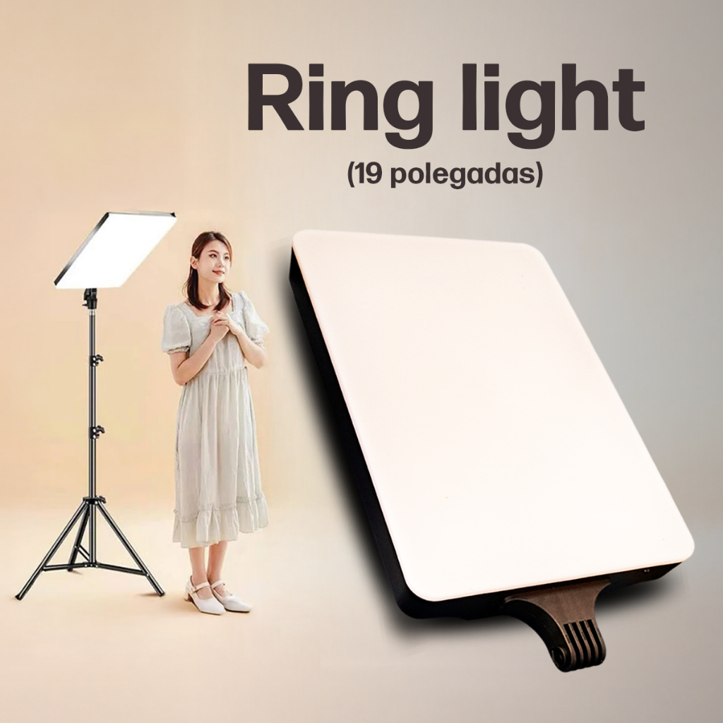 Ringlight 19' Painel LED Fotográfico Quadrado Profissional Tripé Foto ...