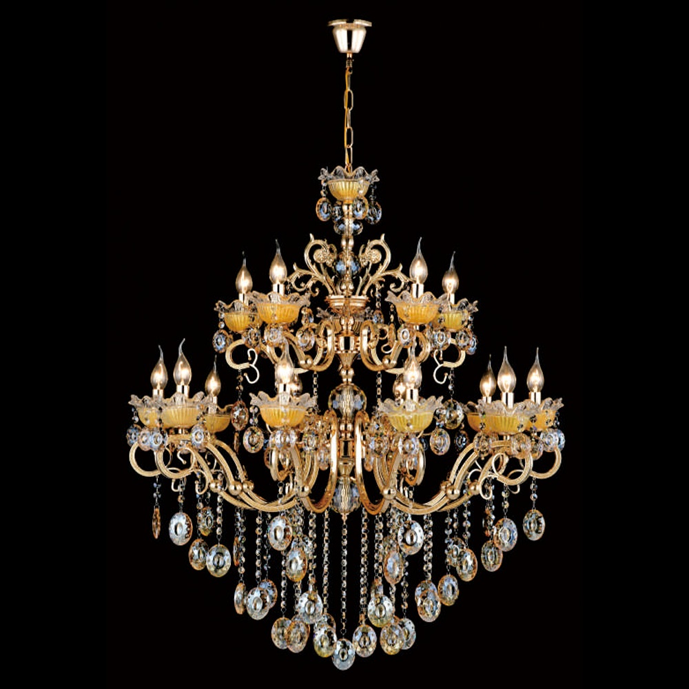 Lustre Candelabro de Cristal Luxuoso Maria Tereza de 15 Braços 110/220v ...