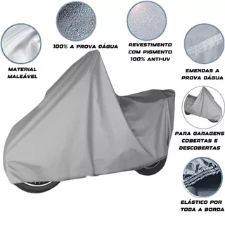 Capa Pra Moto Forrada 100% Impermeável UV-BLOCK Protege Sol Chuva Lona Proteção Anti-UV