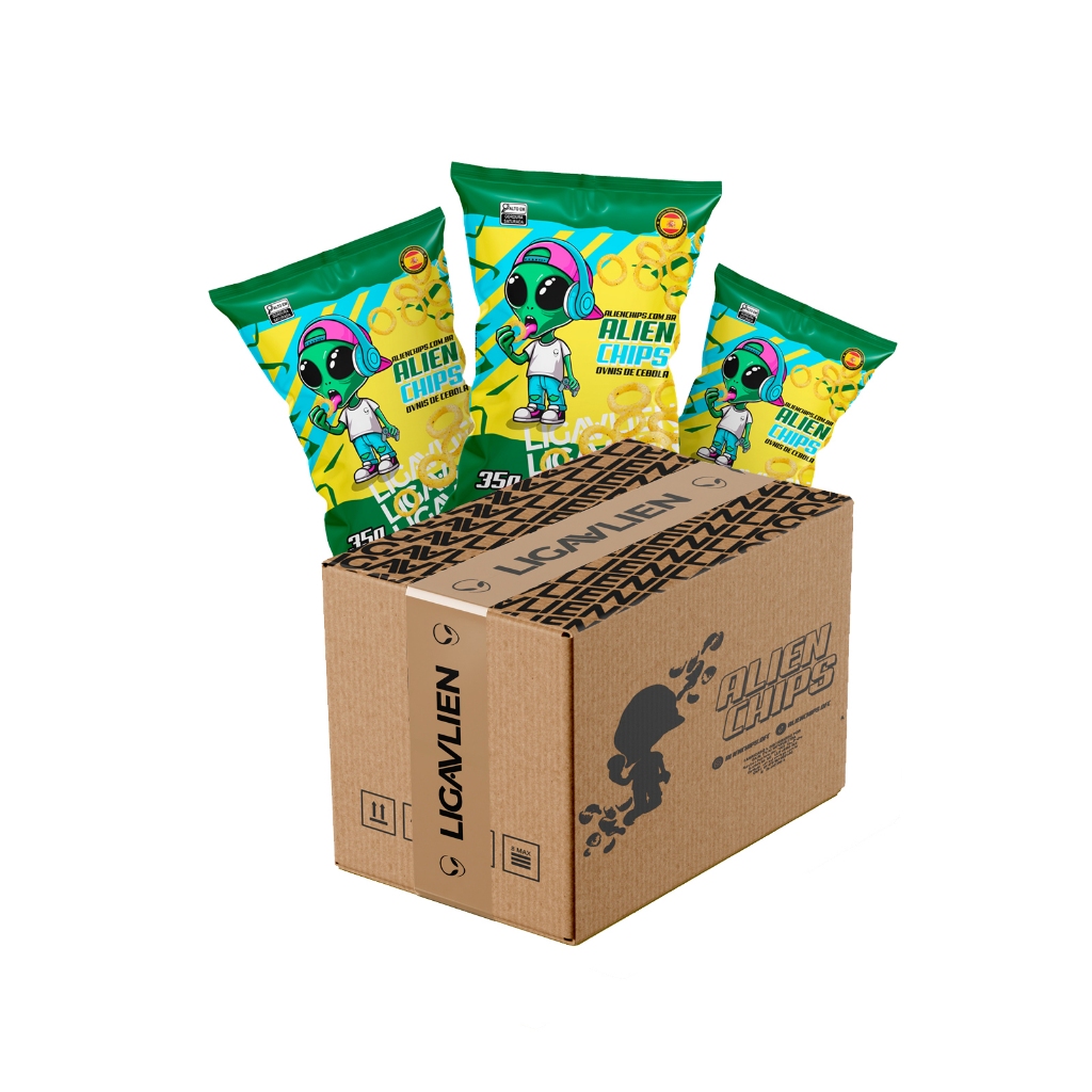 Alien Chips – Anel de Cebola com Salsa (Caixa com 5 unidades)