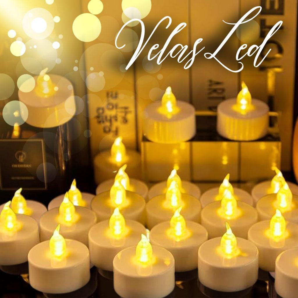 Kit 24 Vela Led Decorativa Luz Amarela Artificial