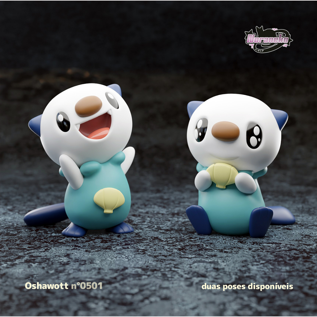 Miniatura 3D Pokémon Oshawott 5ª Gen | Pokémon Action Figure | Oshawott 40mm e 38mm | Impressão 3D