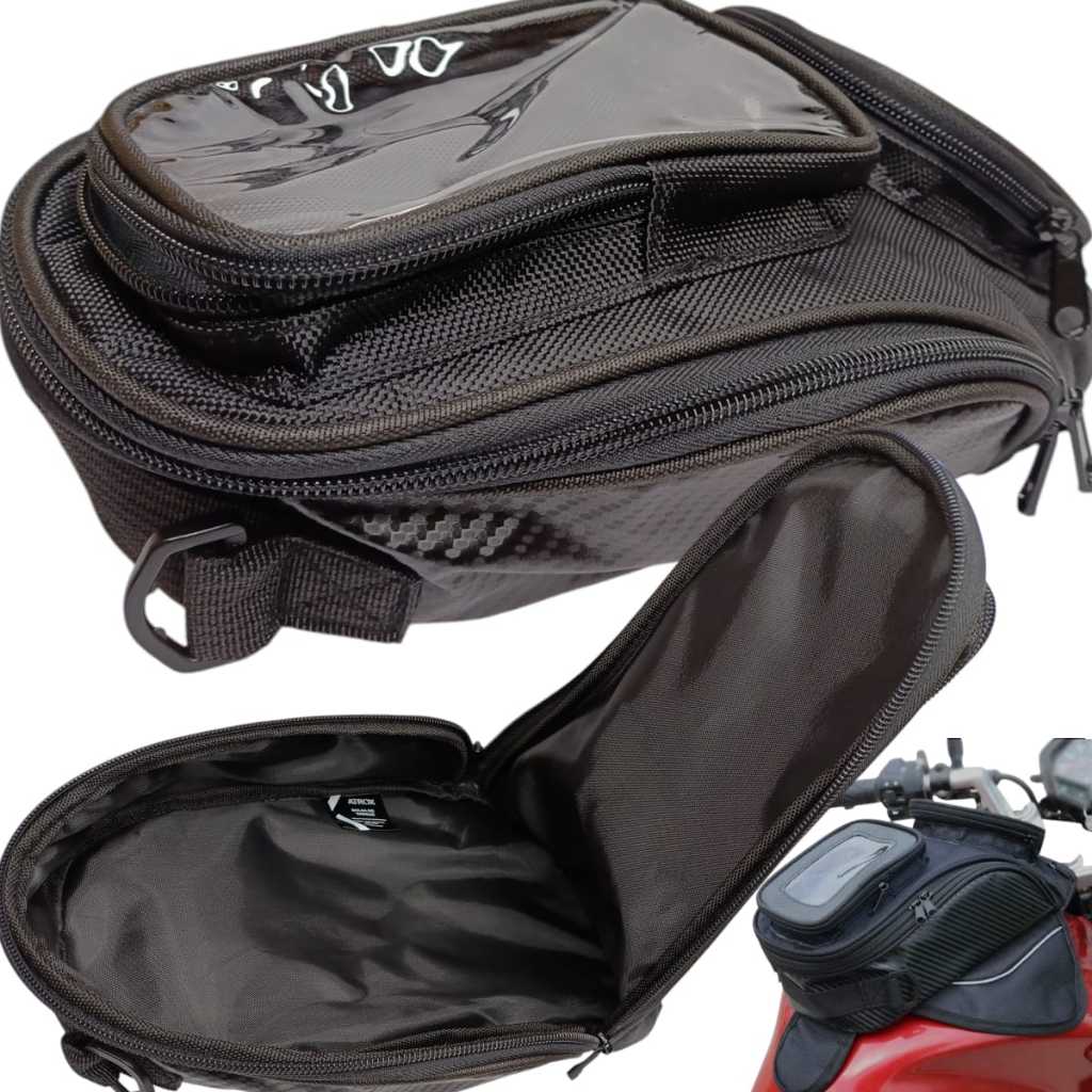 Bolsa de Tanque Combustivel de Moto Motociclista Tipo Mochila Com 5 Compartimentos Resistente