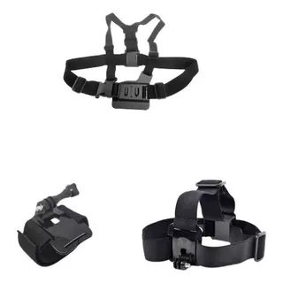 kit com suporte de peitoral cabeça luvas gopro sjcam eken