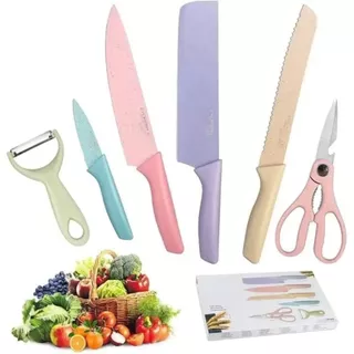 TOP VIDA Kit de Facas Churrasco Profissional Antiaderente 6 Peças