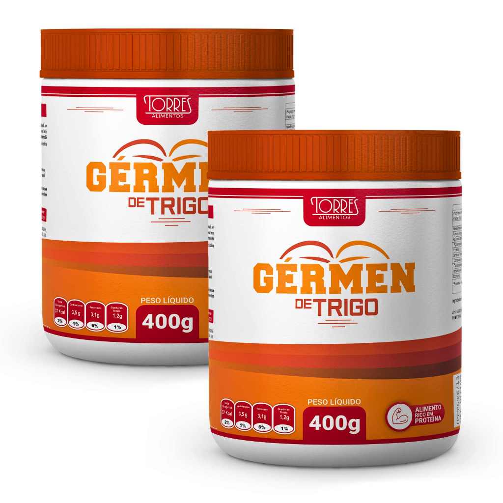 Germe de Trigo Tostado 400g pote Rico em Vitaminas | Shopee Brasil