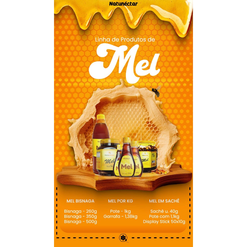 Mel em Sachê Stick Palito Display 50x10g - Natunéctar | Shopee Brasil
