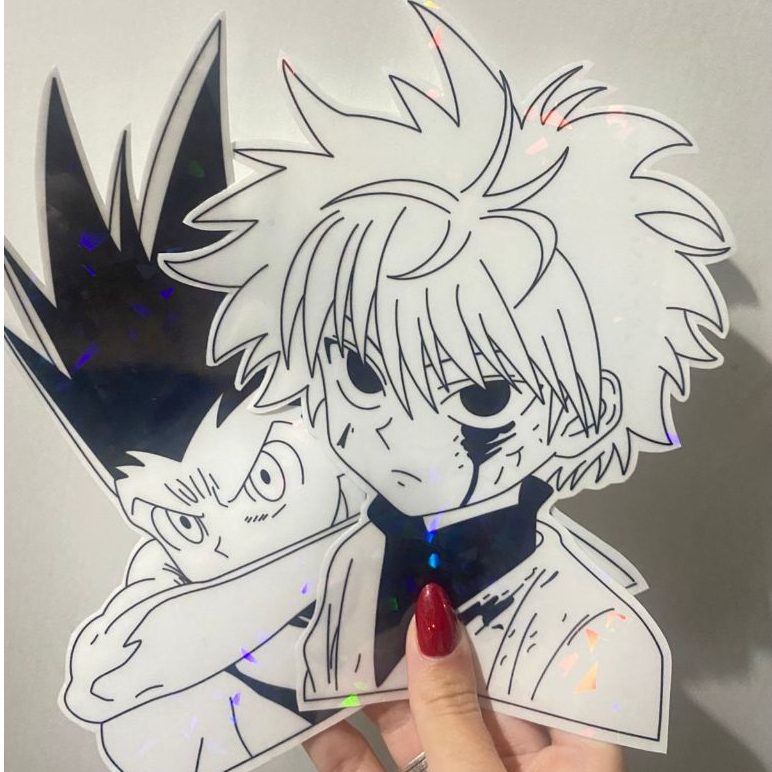 2 Adesivos Grande Transparentes HunterxHunter Anime Stickers