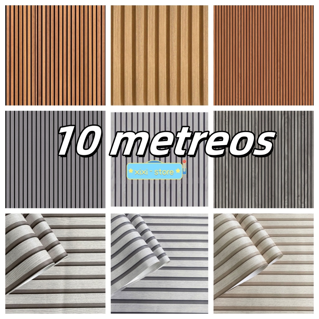Papel de Parede Madeira 3D 10 METROS X 45CM Auto Adesivo Colante
