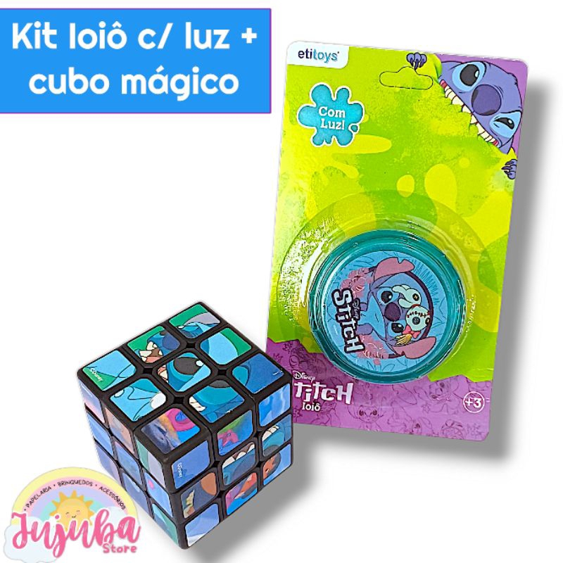kit Ioiô com luz e cubo mágico stitch jogo de raciocínio | Shopee Brasil