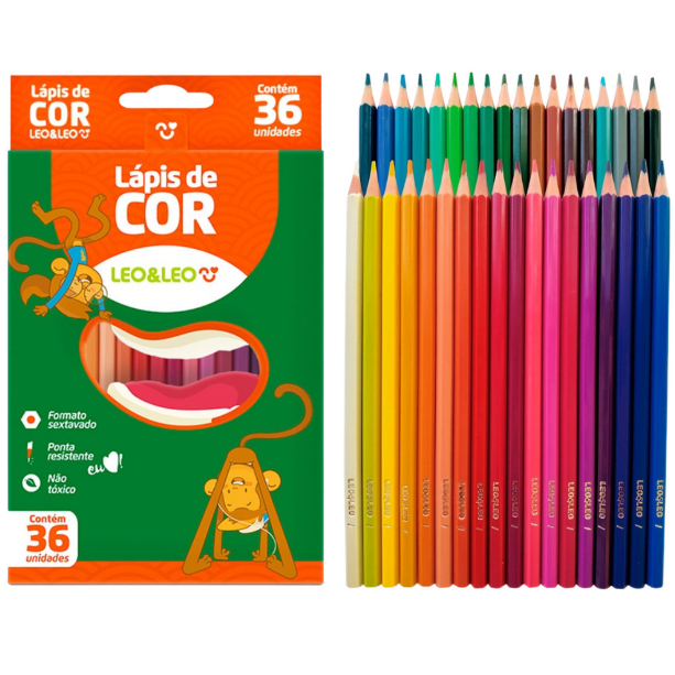 Lapis de cor 36 cores redondo | Shopee Brasil