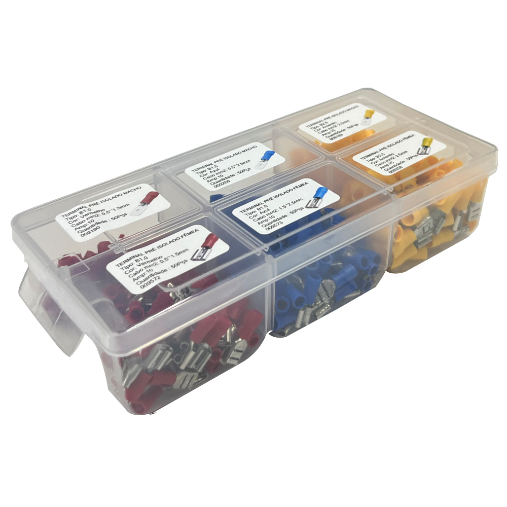 KIT TERMINAL PRÉ-ISOLADO MACHO E FÊMEA COM CAIXA