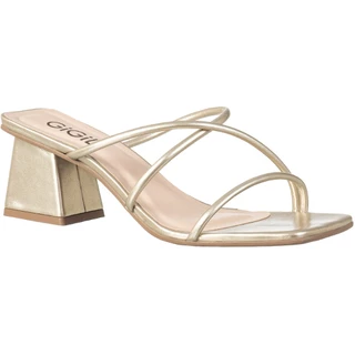 Tamanco Feminino Sandália Salto Bloco Quadrado Tiras Blogueira Confortável Original GiGil