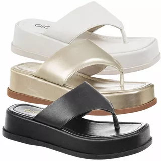 Chinelo De Dedo Plataforma Papete Flatform Puffer Moda