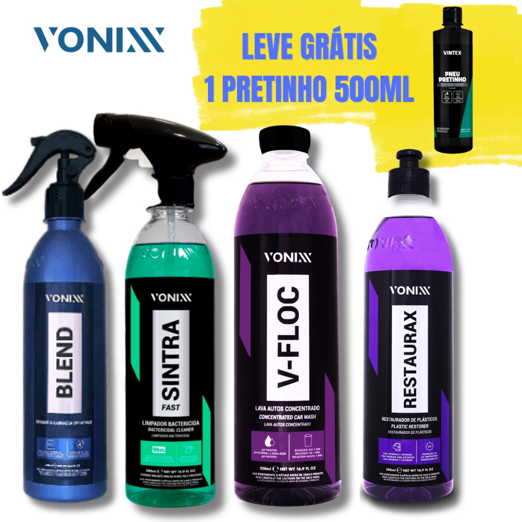 Kit Vonix Lavagem Automotiva Cera Blend Sintra Restaurax V floc ...