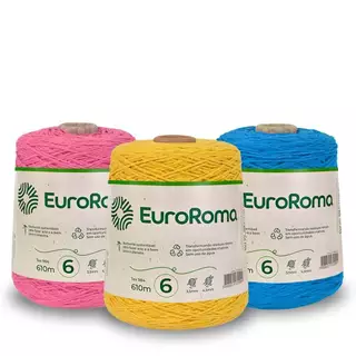 Barbante N°6 Cores EuroRoma 600g em Oferta na Shopee