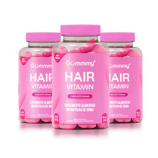 Kit 3 Gummy Hair - Vitamina para Cabelo e unhas em goma