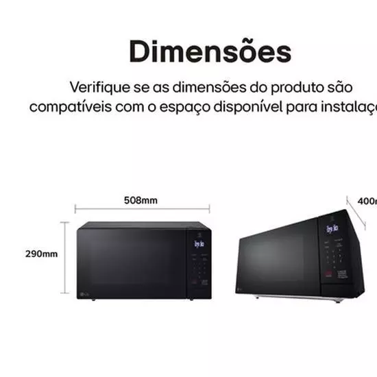 Micro Ondas De Bancada 30l 220v Black 50x30x40cm 1250w LG