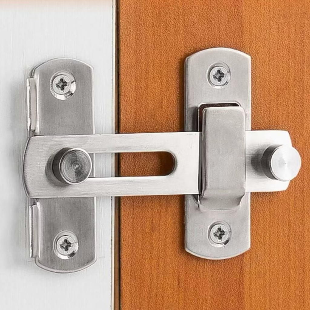 Trava Fecho 180° Fechadura de Porta Aço Inoxidável 180° Trinco Tarjeta Ferrolho