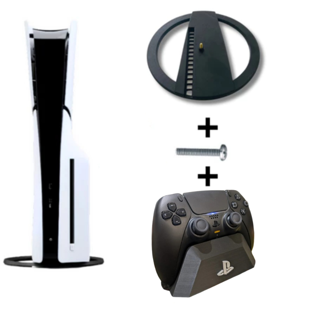 Kit Suporte Base Vertical Para Playstation 5 Ps5 Slim Digital + Base ...