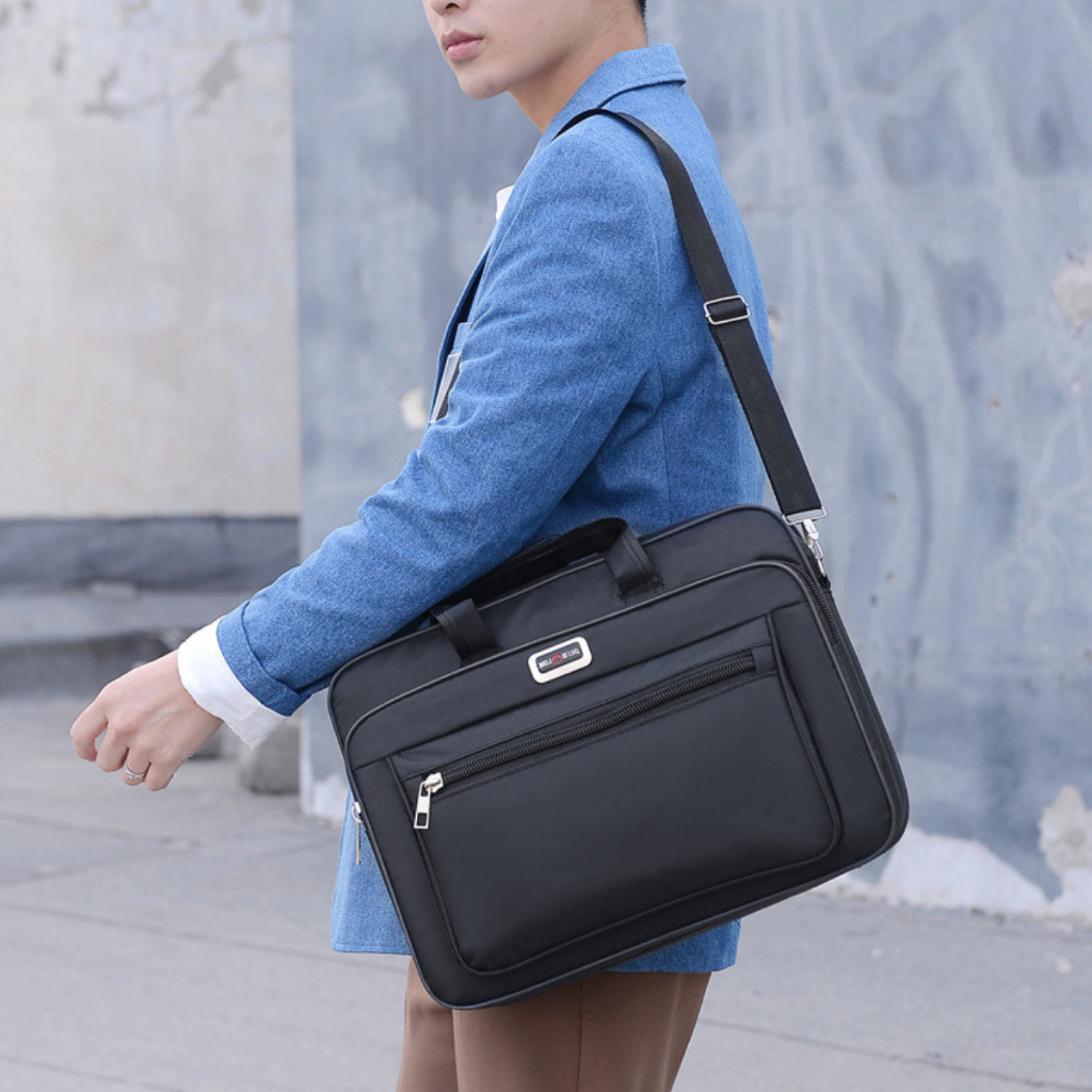 Bolsa Pasta Notebook Grande Nylon Masculino Maleta Executiva BS052 ...