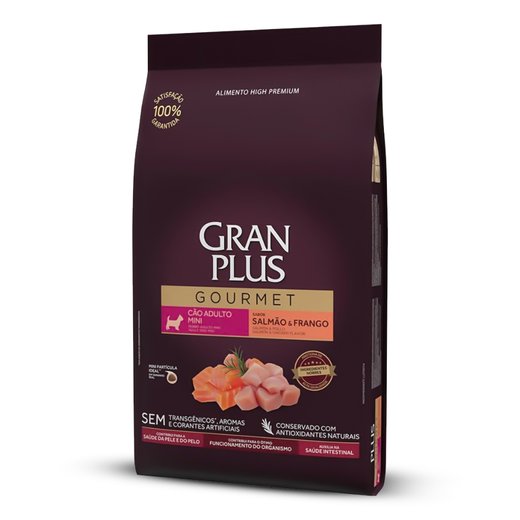 Ração GranPlus Gourmet Salmão & Frango Cães Adultos Raças Pequenas 10 kg