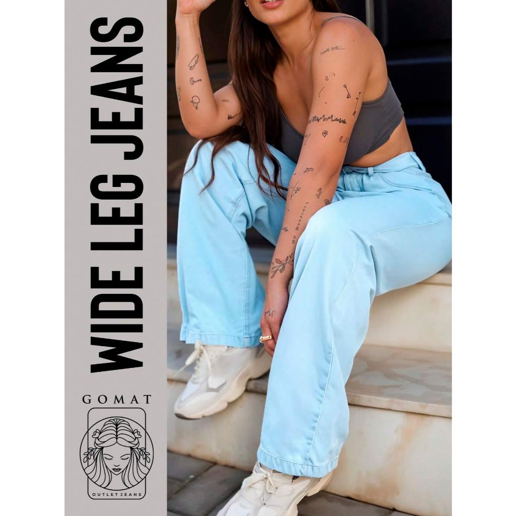 Calça jeans Wide leg feminina premium cintura alta GOMAT Outlet Jeans ...