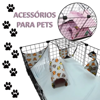 Acessórios para Porquinho da Índia Chinchila Mini Coelho Toca Rede Porta Feno Tenda de Soft Enxoval