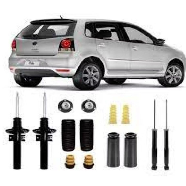 4 AMORTECEDOR KIT SUSPENSÃO POLO 2003 ATÉ 2010 DIANTEIRO E TRASEIRO