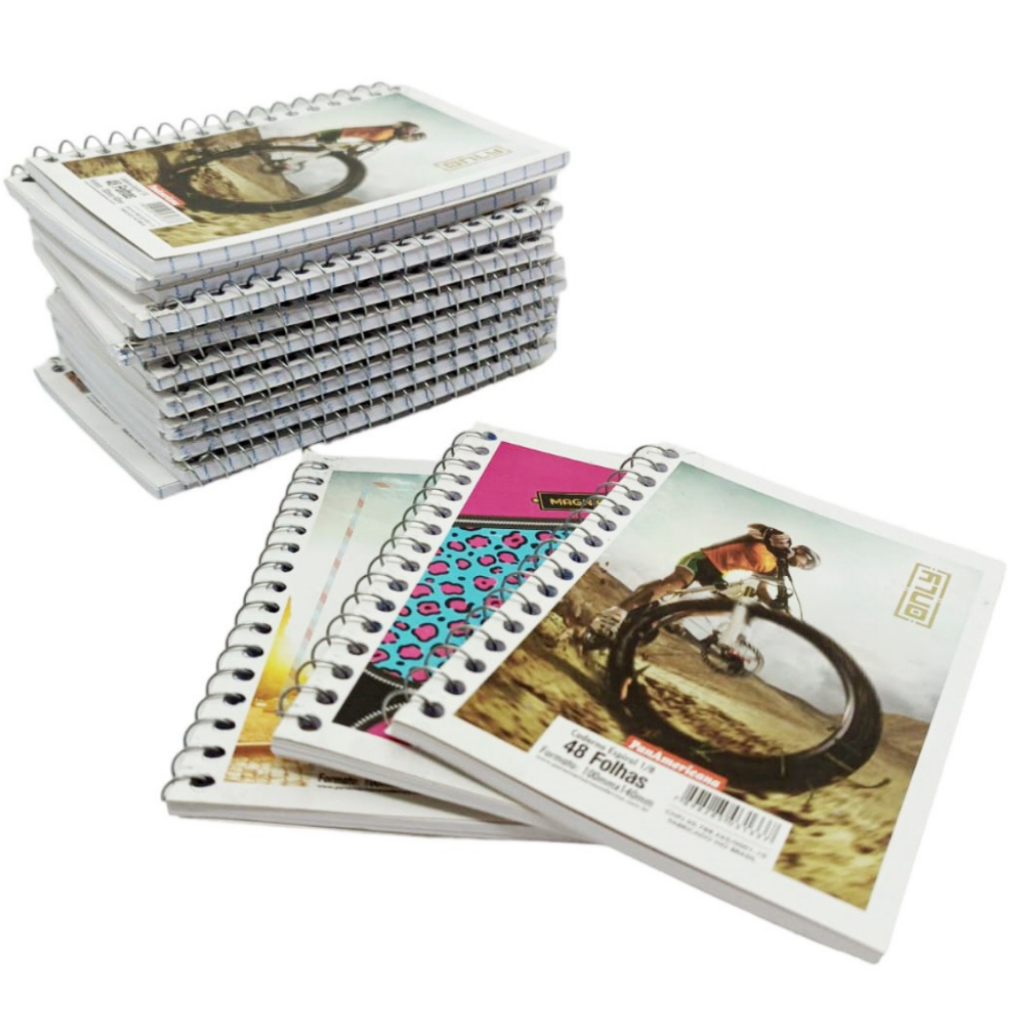 Kit 40 Caderneta Anotações Pequena 1/8 48 Folhas Capa Flex Caderno ...