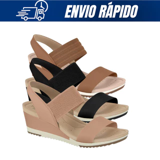 Sandália Feminina Anabela Tramado Modare Original Confortável Com Elásticos Ortopédico Anatômico