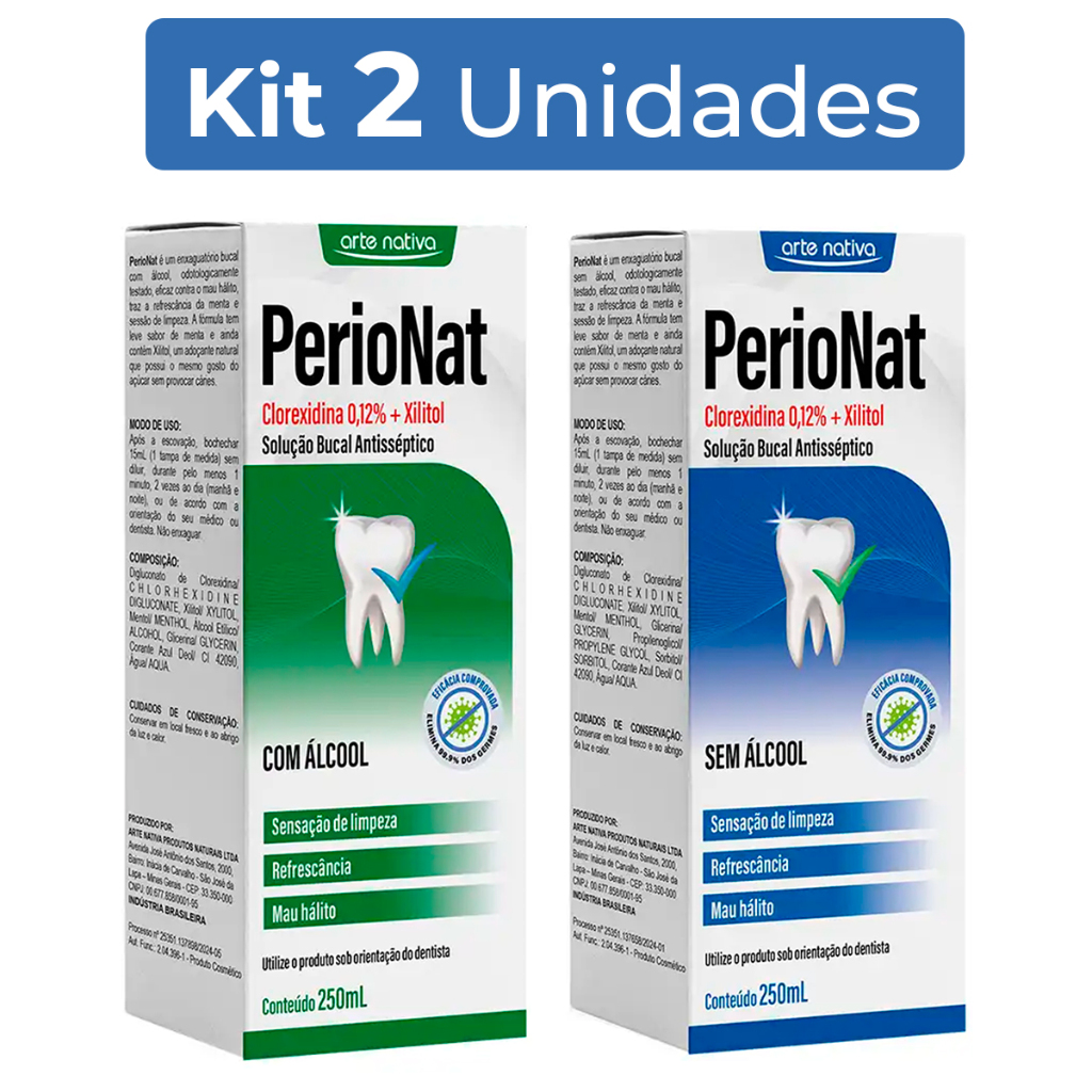 Kit 2 Enxaguante Bucal Sabor Menta Higiene Bucal Gengivite Mau Hálito ...