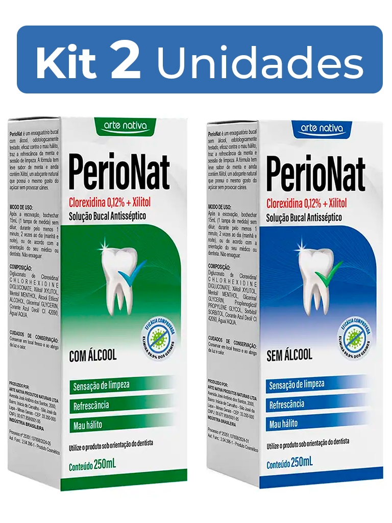 Kit 2 Enxaguante Bucal Sabor Menta Higiene Bucal Gengivite Mau Hálito ...