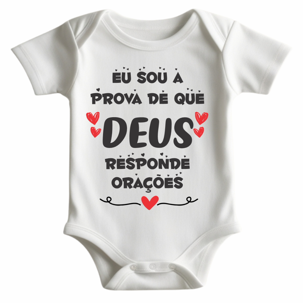 Body Bebê Eu Sou a Prova de Que Deus Responde Orações Frases | Shopee ...