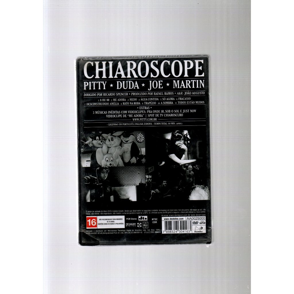 Dvd Pitty, Chiaroscope | Shopee Brasil