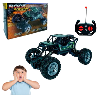 Carrinho de Controle Remoto 4x4 Recarregável Anda Na Terra Jeep Off Road Rock Crawler em Oferta na Shopee