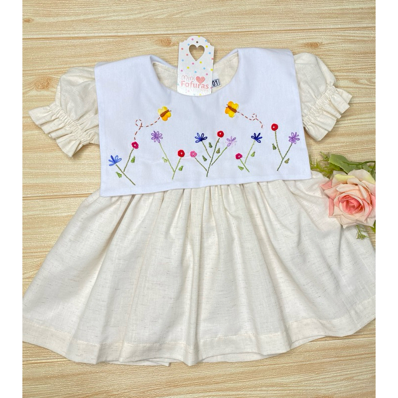 Vestido Bordado A Mao Infantil Vestido Infantil Branca De Neve