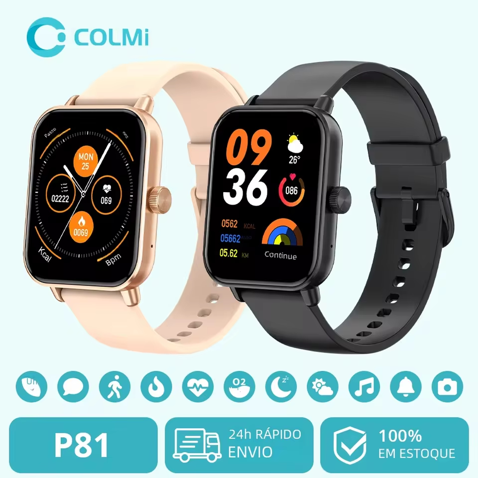 COLMI P81 Smart Watch IP67 Bluetooth Chamada De 20 MM Correia De Silicone Monitor de Saúde
